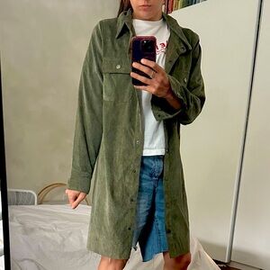 Kori America Corduroy Green Shirt Jacket
